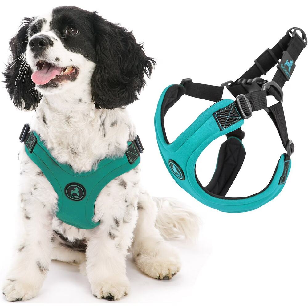 NEW Gooby Escape Free Sport Dog Harness Turquoise Large Neoprene